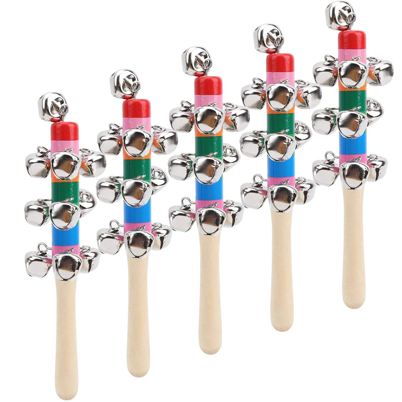 5PCS Wooden Jingle Hand Bells  - Kids Toys Xylophone recension och pris