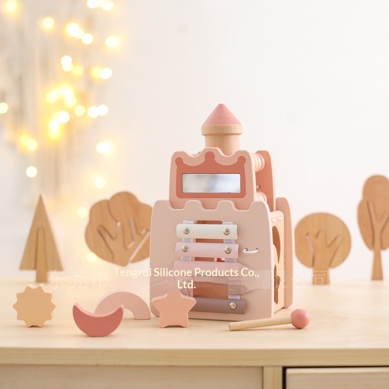 Wooden Castle 5 In 1 Activity  - Kids Toys Xylophone recension och pris