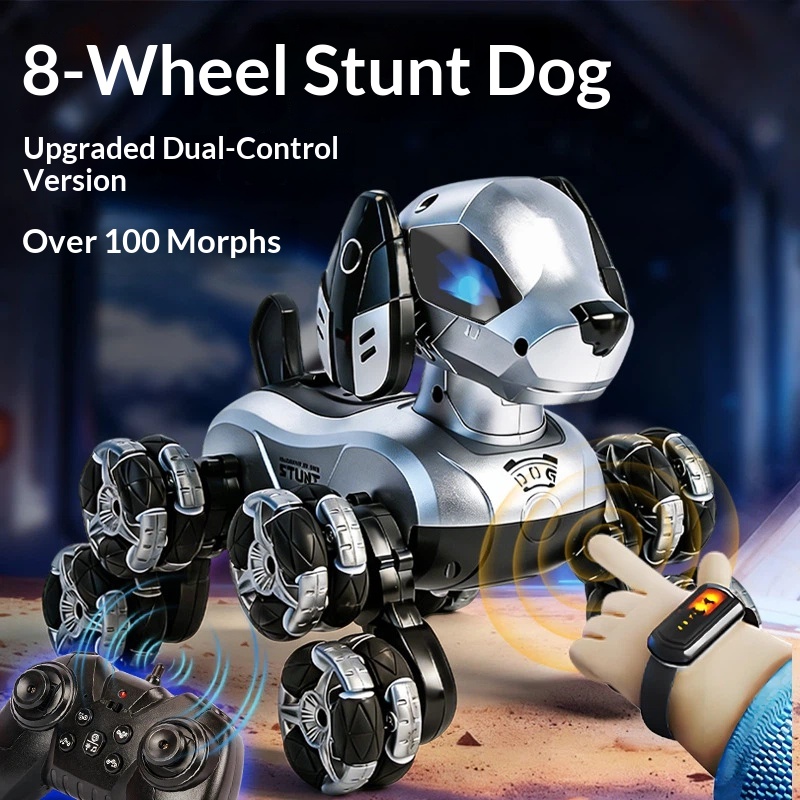 New RC Stunt Robot Dog 8 Wheel - Kids Toys Electric Car recension och pris