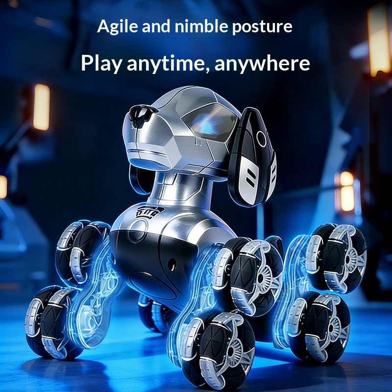 New RC Stunt Robot Dog 8 Wheel - Kids Toys Electric Car recension och pris
