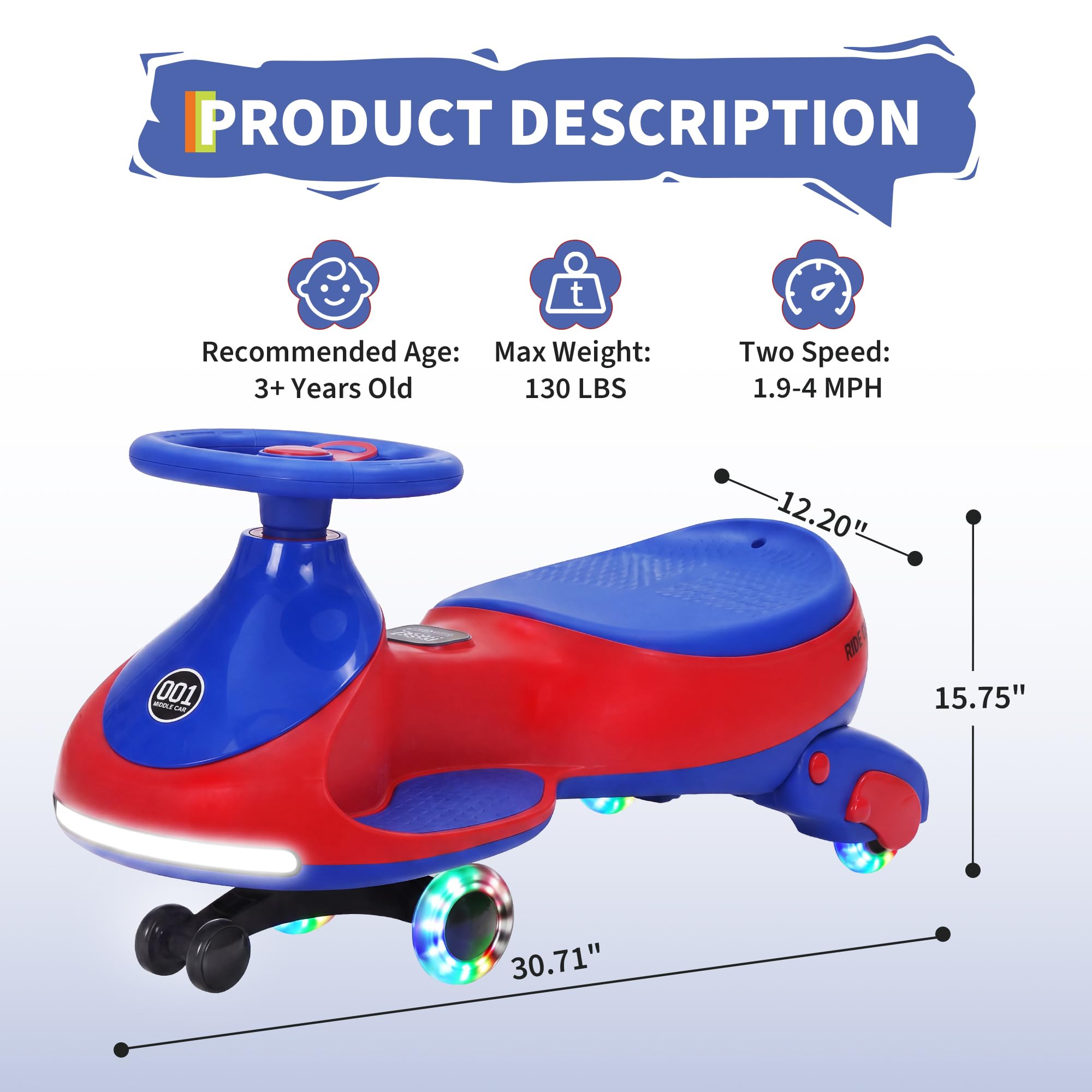 12V Electric Wiggle Car Kids W - Kids Toys Electric Car recension och pris