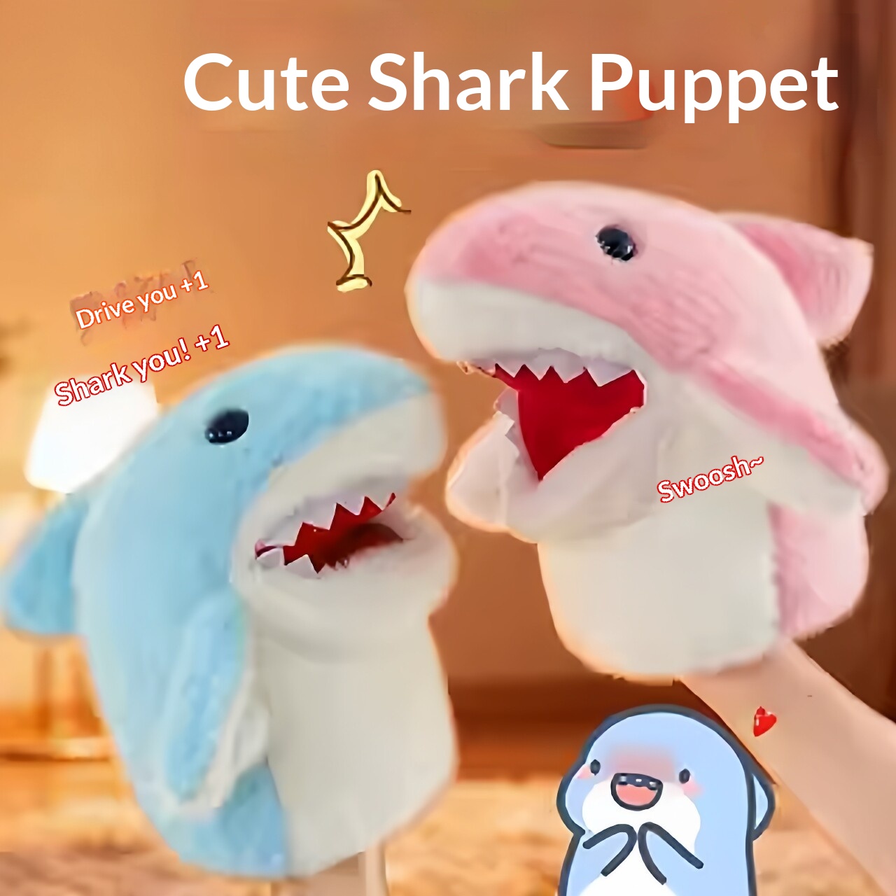 Shark Hand Puppet Plush Shark  - Kids Toys Young recension och pris
