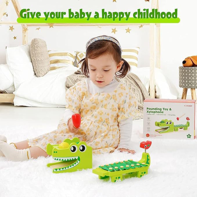 Montessori Wooden Crocodile Xy - Kids Toys Xylophone recension och pris
