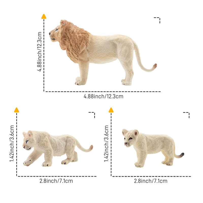 6Pcs Simulation White Lion Fam - Kids Toys Latest recension och pris