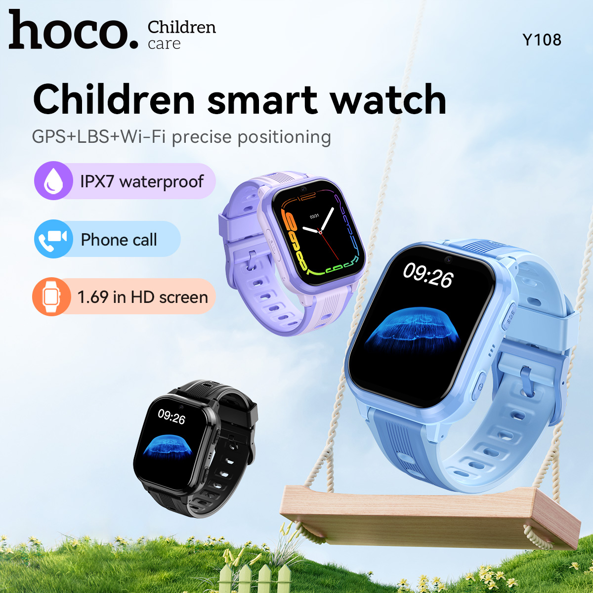 HOCO Y108 1.69inch HD LCD Curv - Kids Smartwatch Gps recension och pris